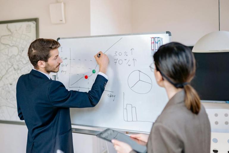 Imagem de duas pessoas realizando mapeamento de processos