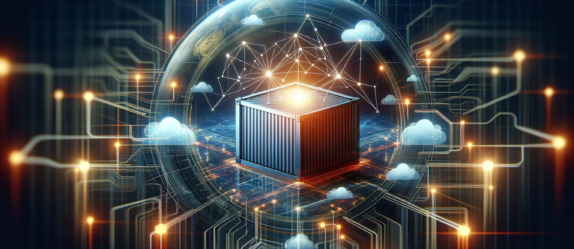 Imagem de uma caixa com conexoes representando orquestracao de conteineres