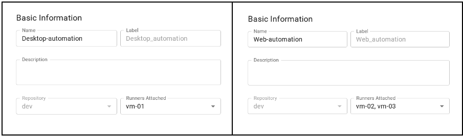 screenshot adding runners to the automations created to demonstrate parallel processing of automations in python