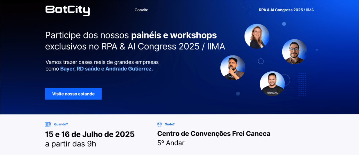 Imagem do banner da BotCity para Congresso RPA e IA 2025